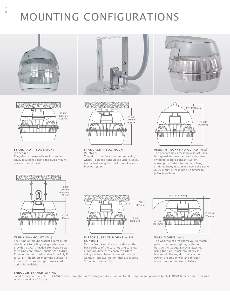 Mounting configurations | Cooper Lighting Envoy User Manual | Page 8 / 24