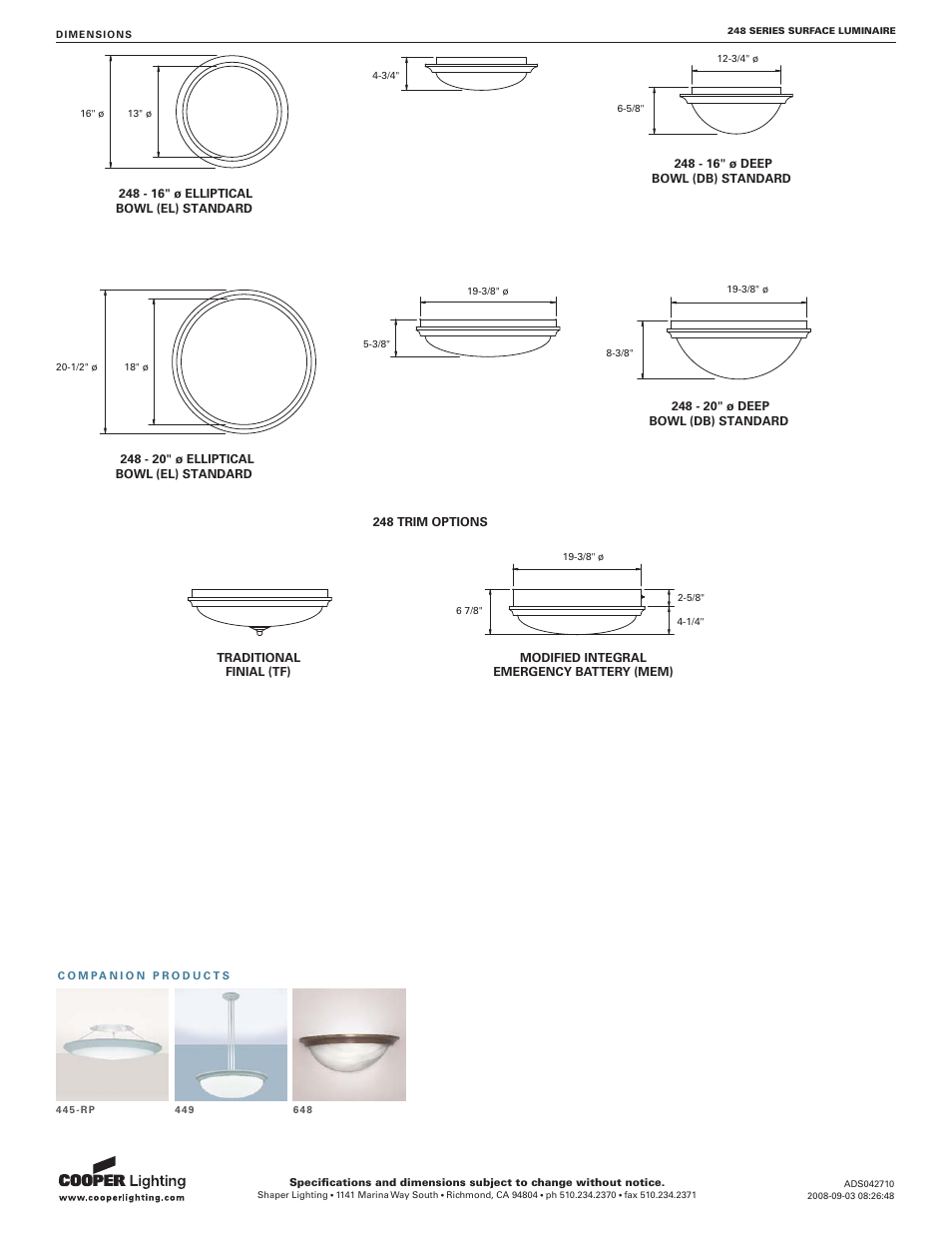 Cooper Lighting 248 Series User Manual | Page 2 / 2