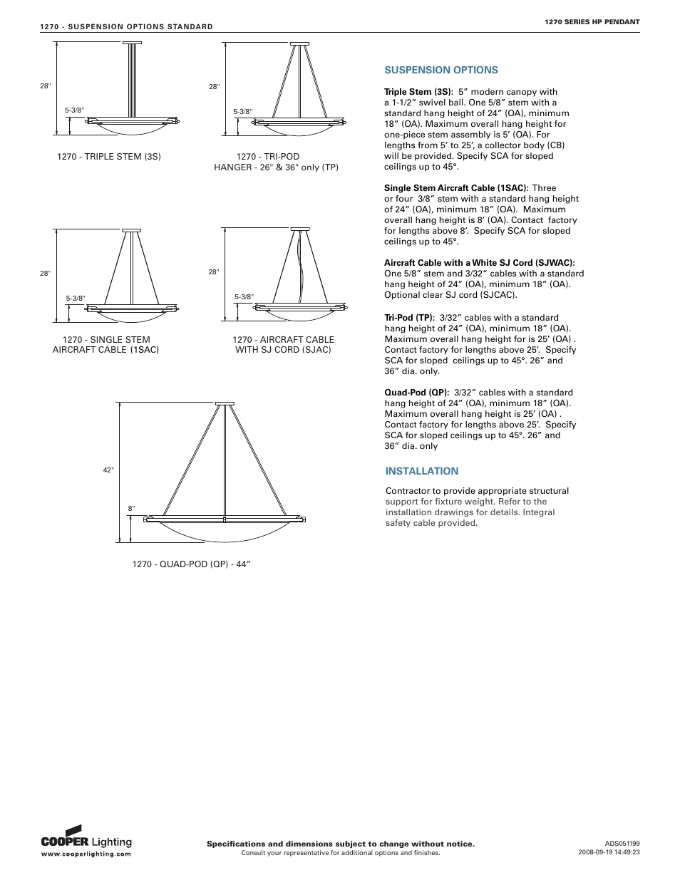 Cooper Lighting 1270 Series User Manual | Page 3 / 4