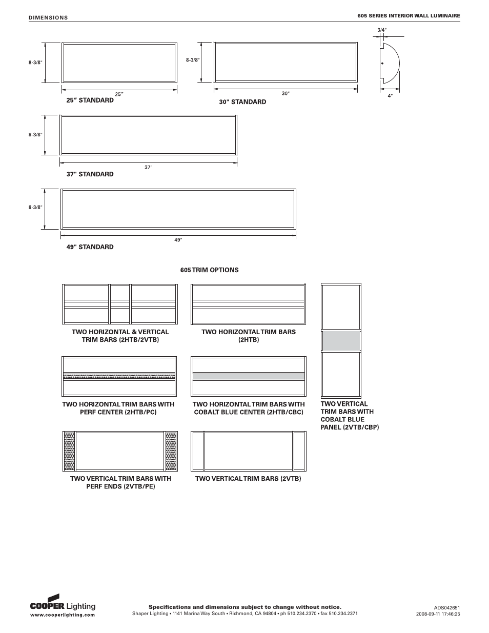 Cooper Lighting 605 User Manual | Page 2 / 2