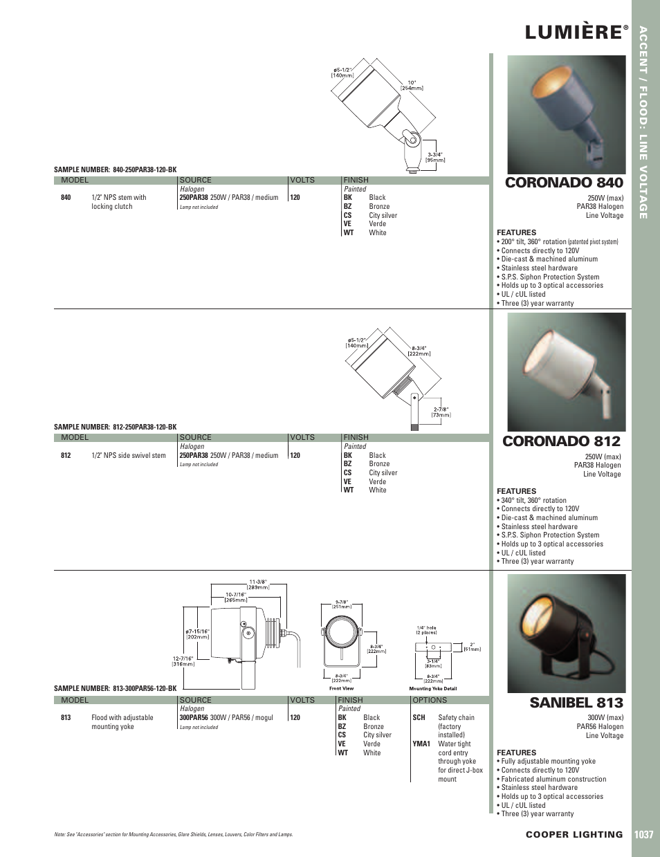 Cooper Lighting SANIBEL 813 User Manual | 1 page