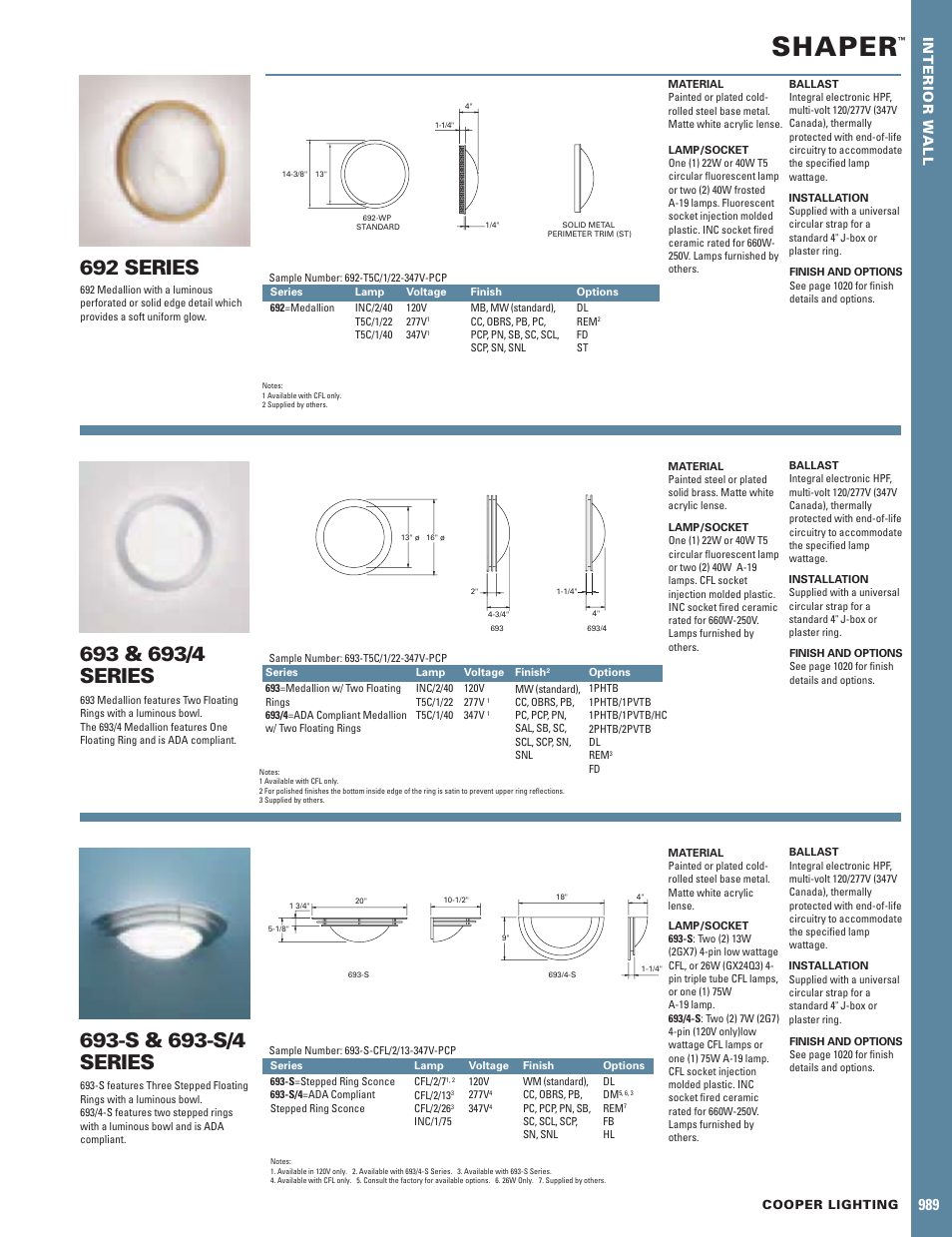 Cooper Lighting 693-S/4 User Manual | 1 page