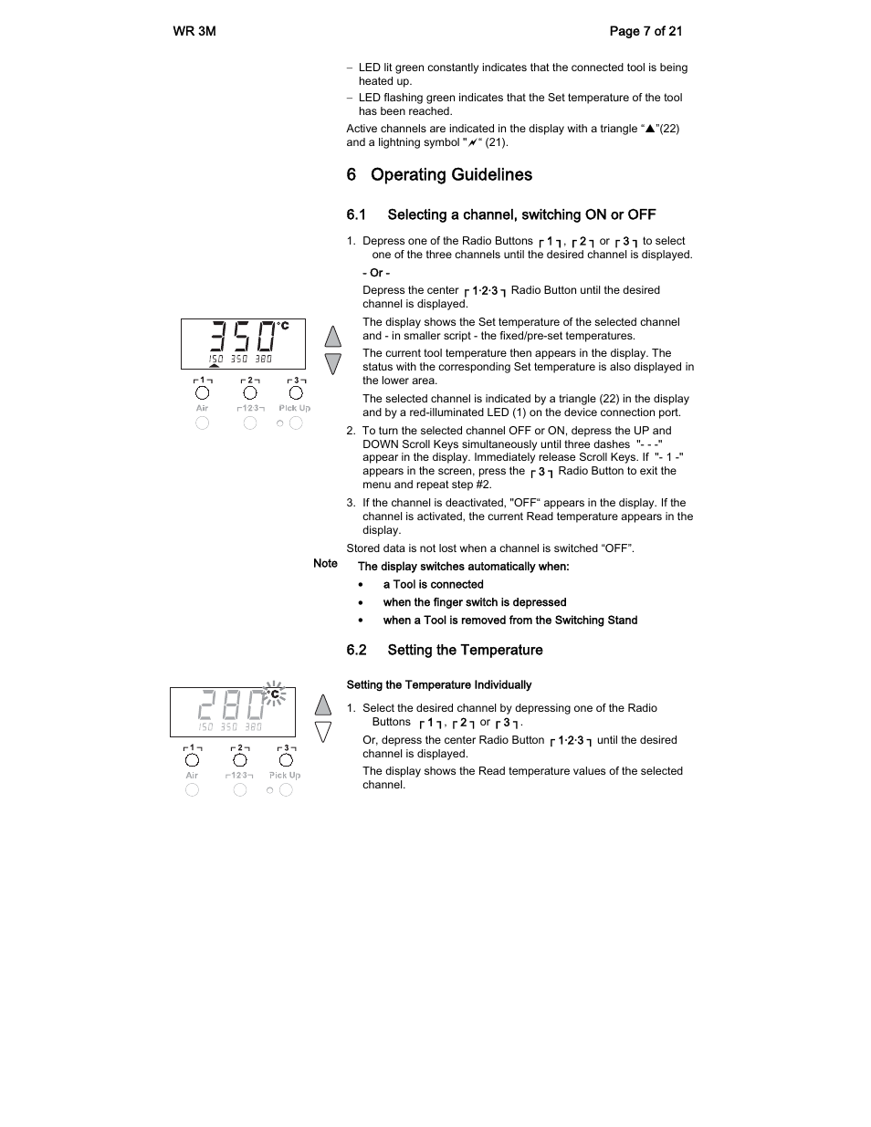 6 operating guidelines | Weller WR 3M User Manual | Page 7 / 21