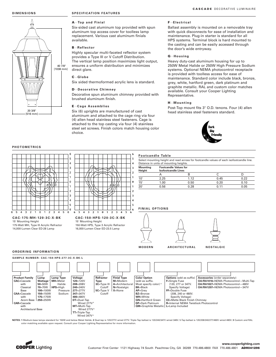 Cooper Lighting Cascade User Manual | Page 2 / 2