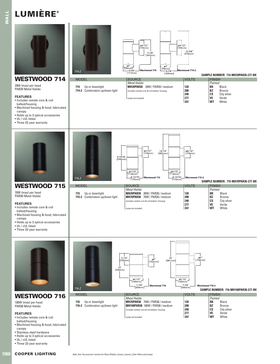 Cooper Lighting Westwood 714 User Manual | 1 page