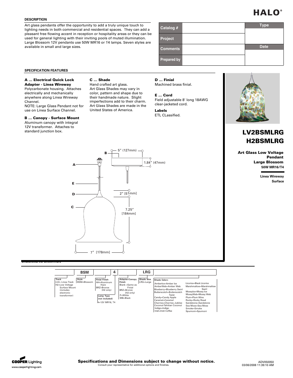 Cooper Lighting LV2BSMLRG User Manual | 2 pages