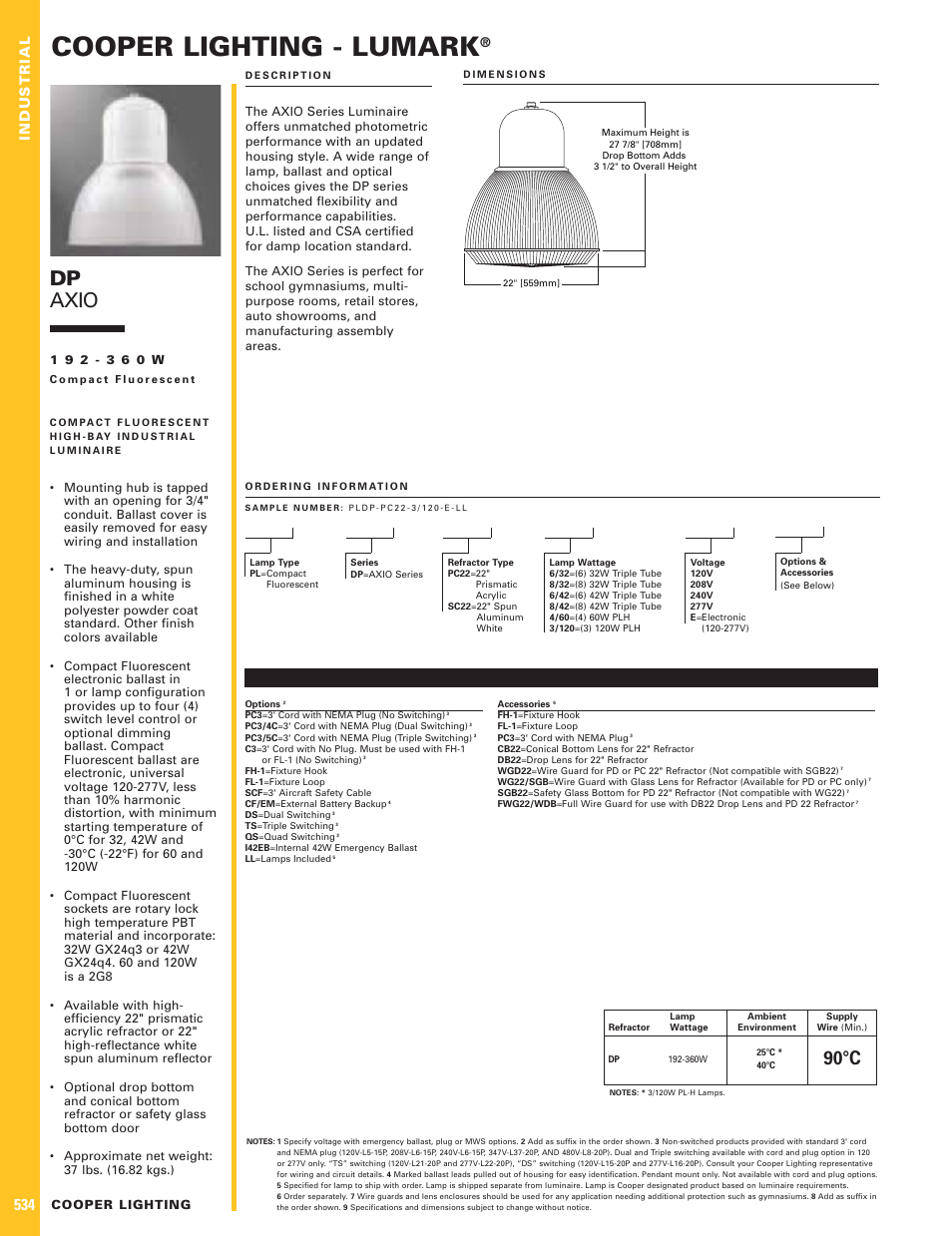 Cooper Lighting 534 User Manual | 1 page