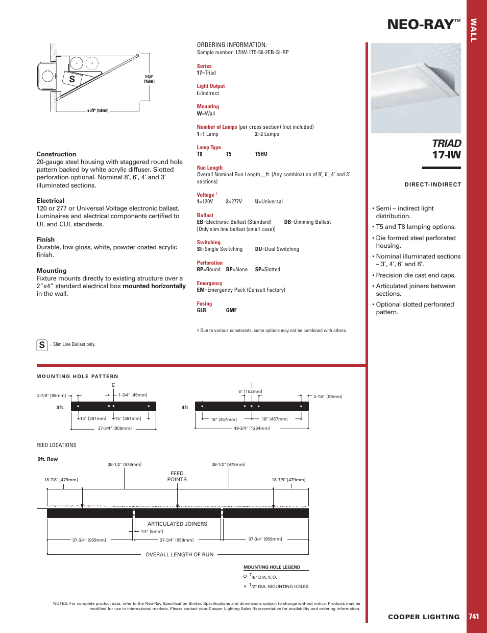 Cooper Lighting Triad 17-IW User Manual | 1 page