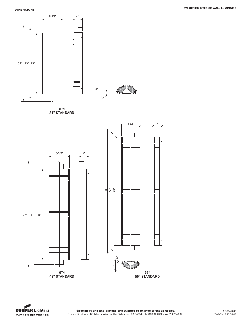 Cooper Lighting 674 Series User Manual | Page 2 / 2