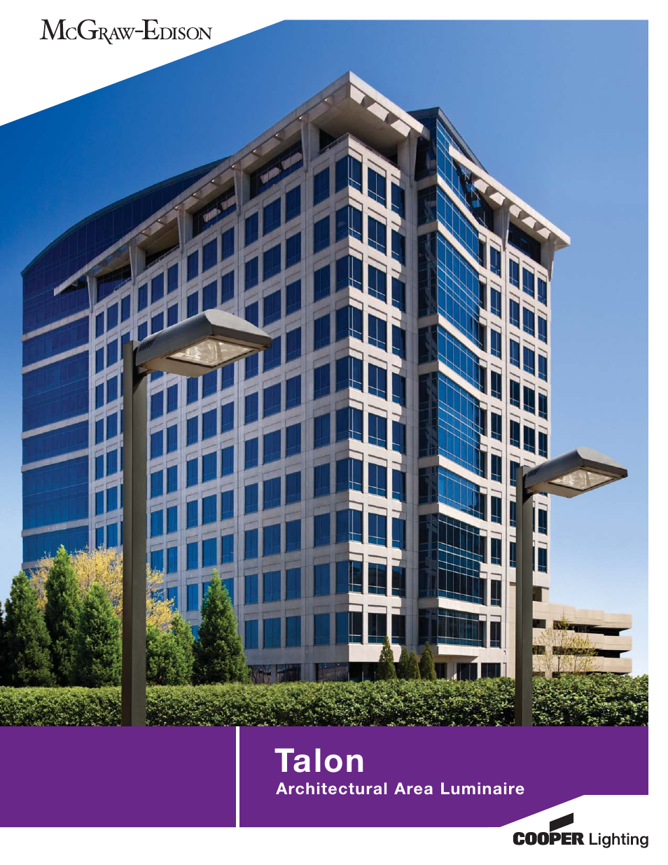 Cooper Lighting Talon Architectural Area Luminaire User Manual | 24 pages