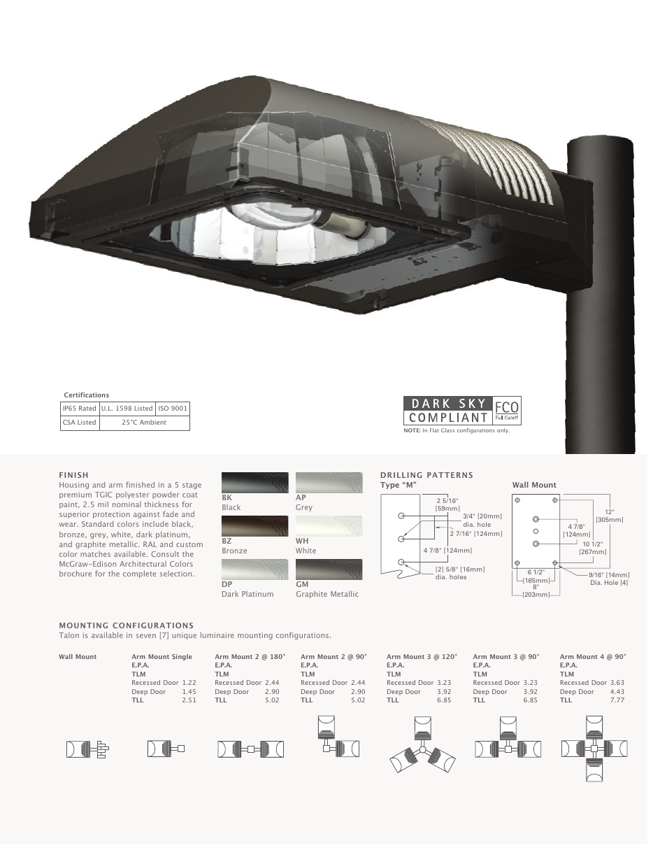 Cooper Lighting Talon Architectural Area Luminaire User Manual | Page 15 / 24