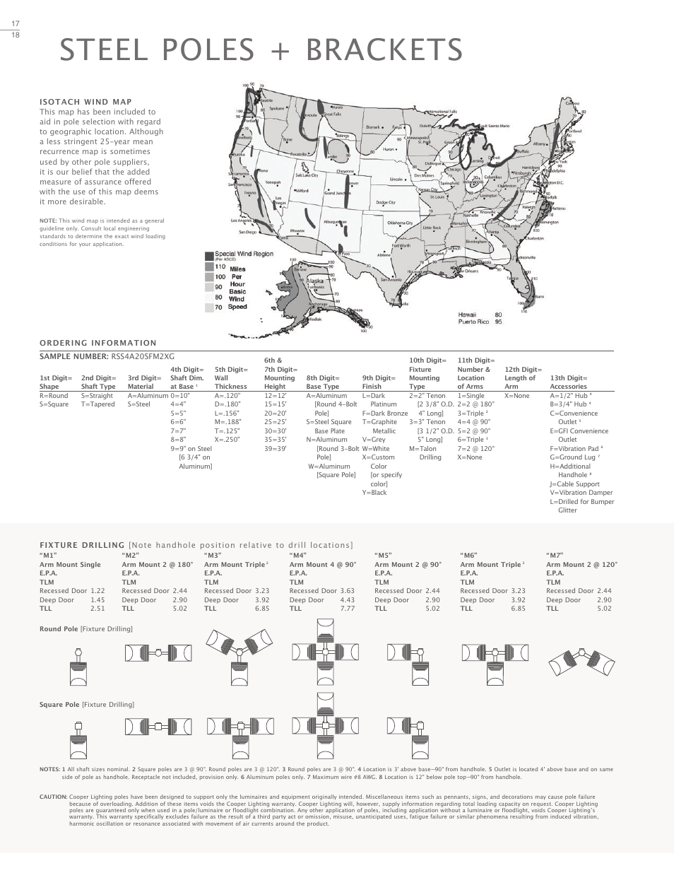 Steel poles + brackets | Cooper Lighting Talon Architectural Area Luminaire User Manual | Page 18 / 24