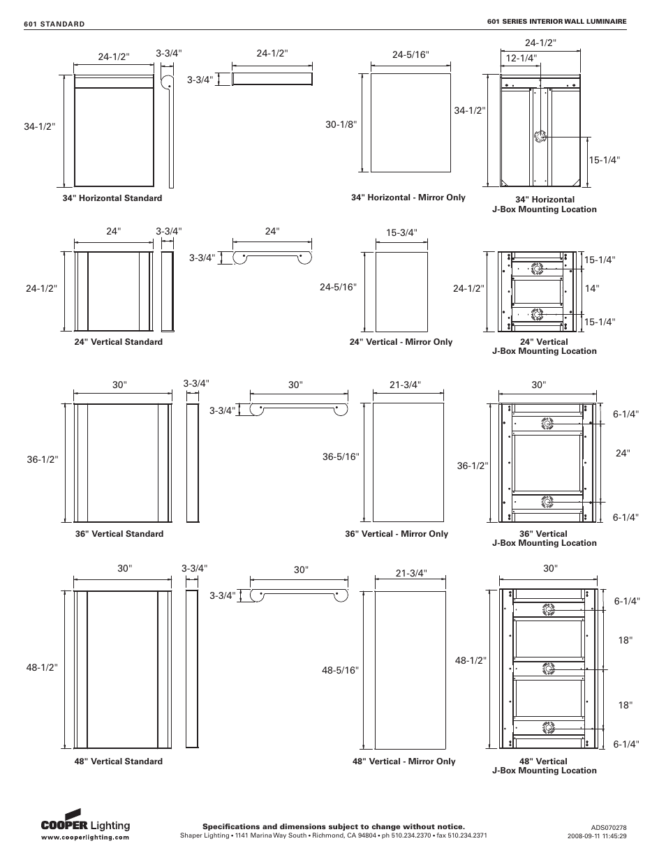Cooper Lighting 601 SERIES User Manual | Page 2 / 3