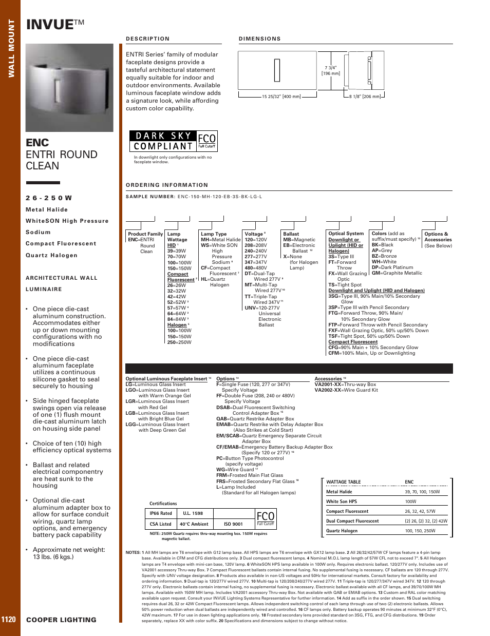 Cooper Lighting Power Failure Emergecny Light ENC User Manual | 1 page