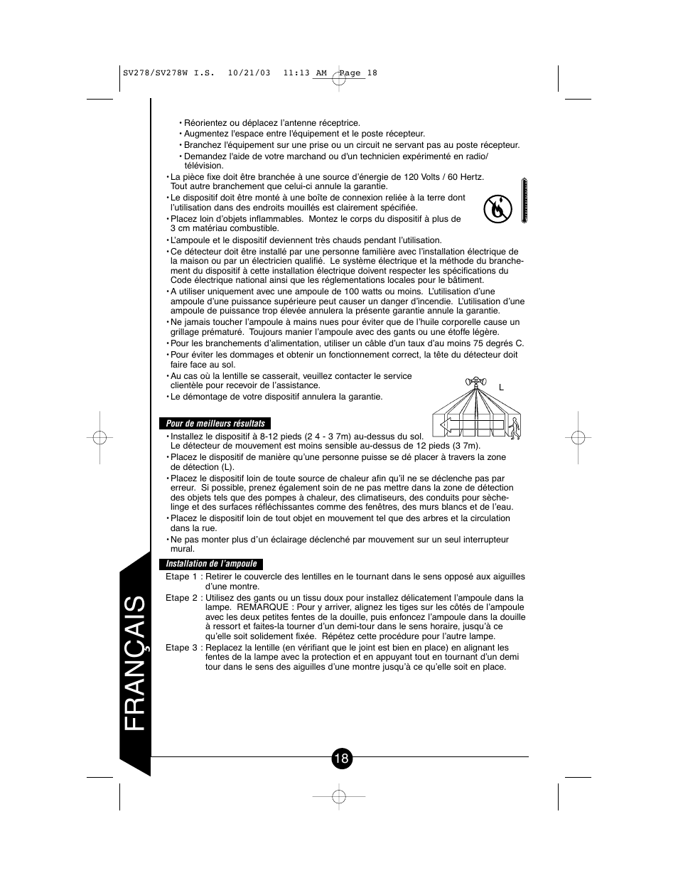 Français | Cooper Lighting CSV278W User Manual | Page 18 / 24