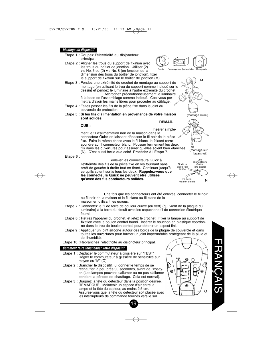 Français | Cooper Lighting CSV278W User Manual | Page 19 / 24