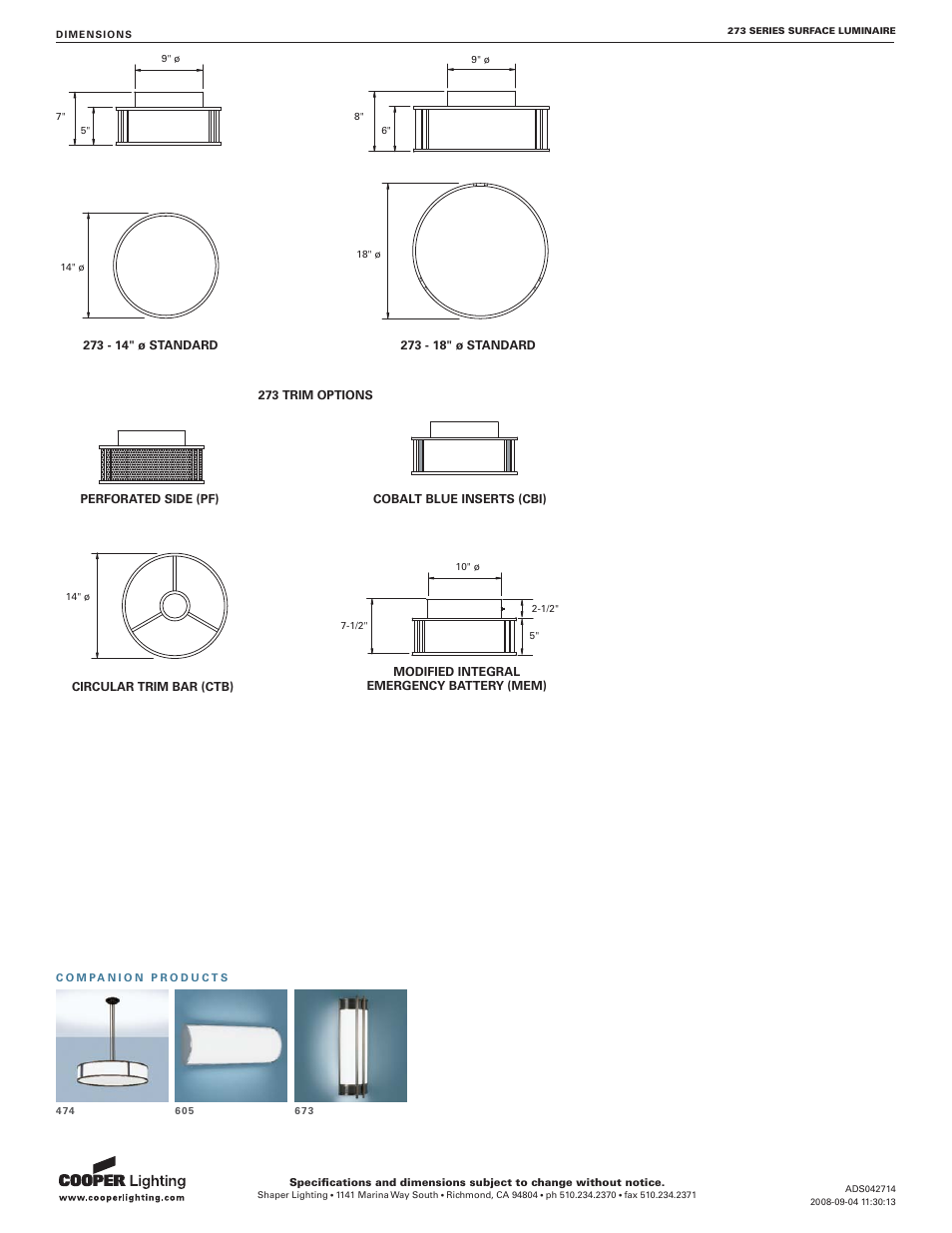 Cooper Lighting 273 User Manual | Page 2 / 2