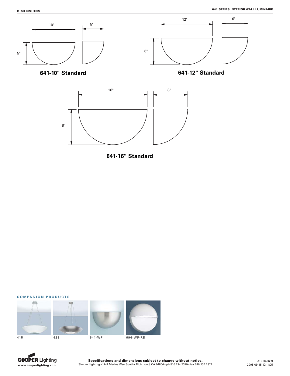 Cooper Lighting 641 Series User Manual | Page 2 / 2