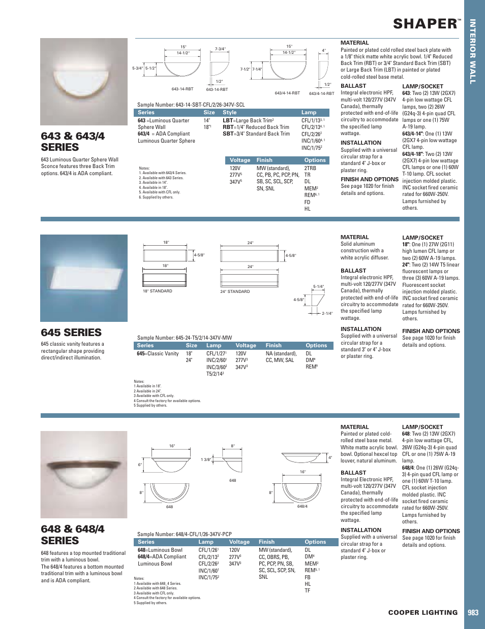 Cooper Lighting 645 User Manual | 1 page