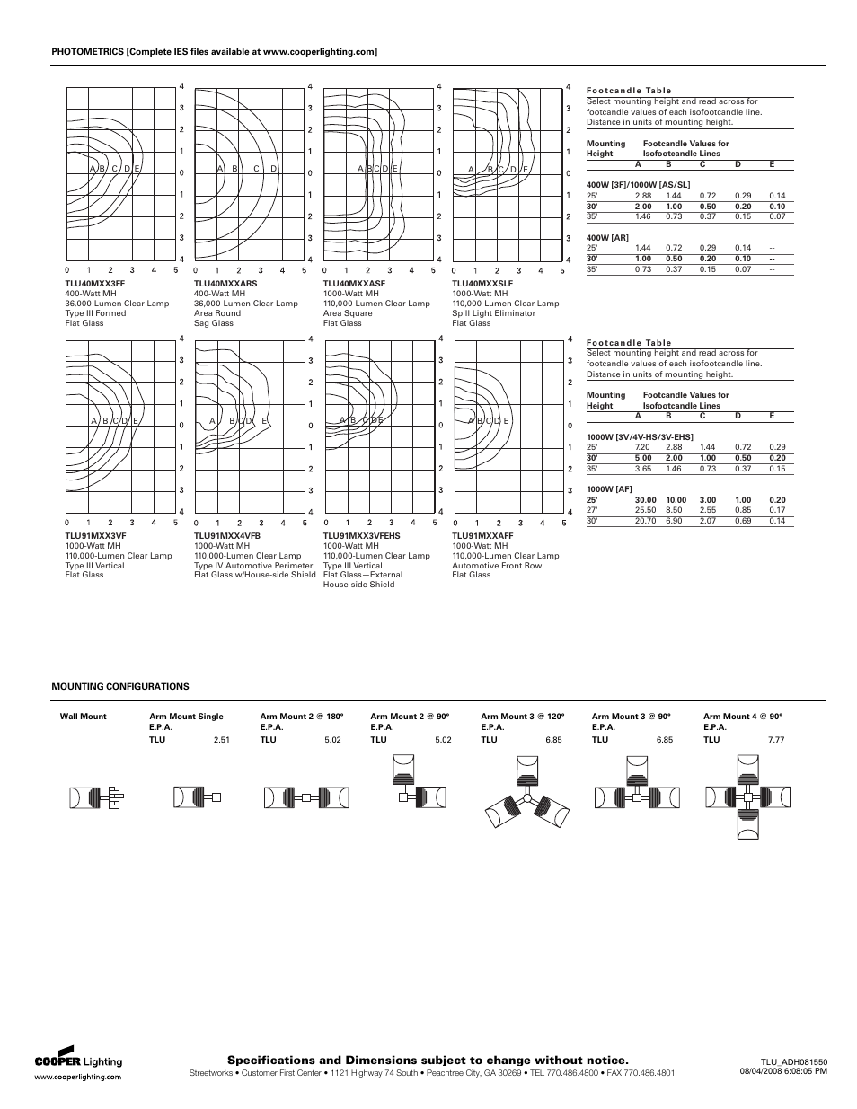 Cooper Lighting TLU Talon Large TL91SWW3VFG User Manual | Page 3 / 3
