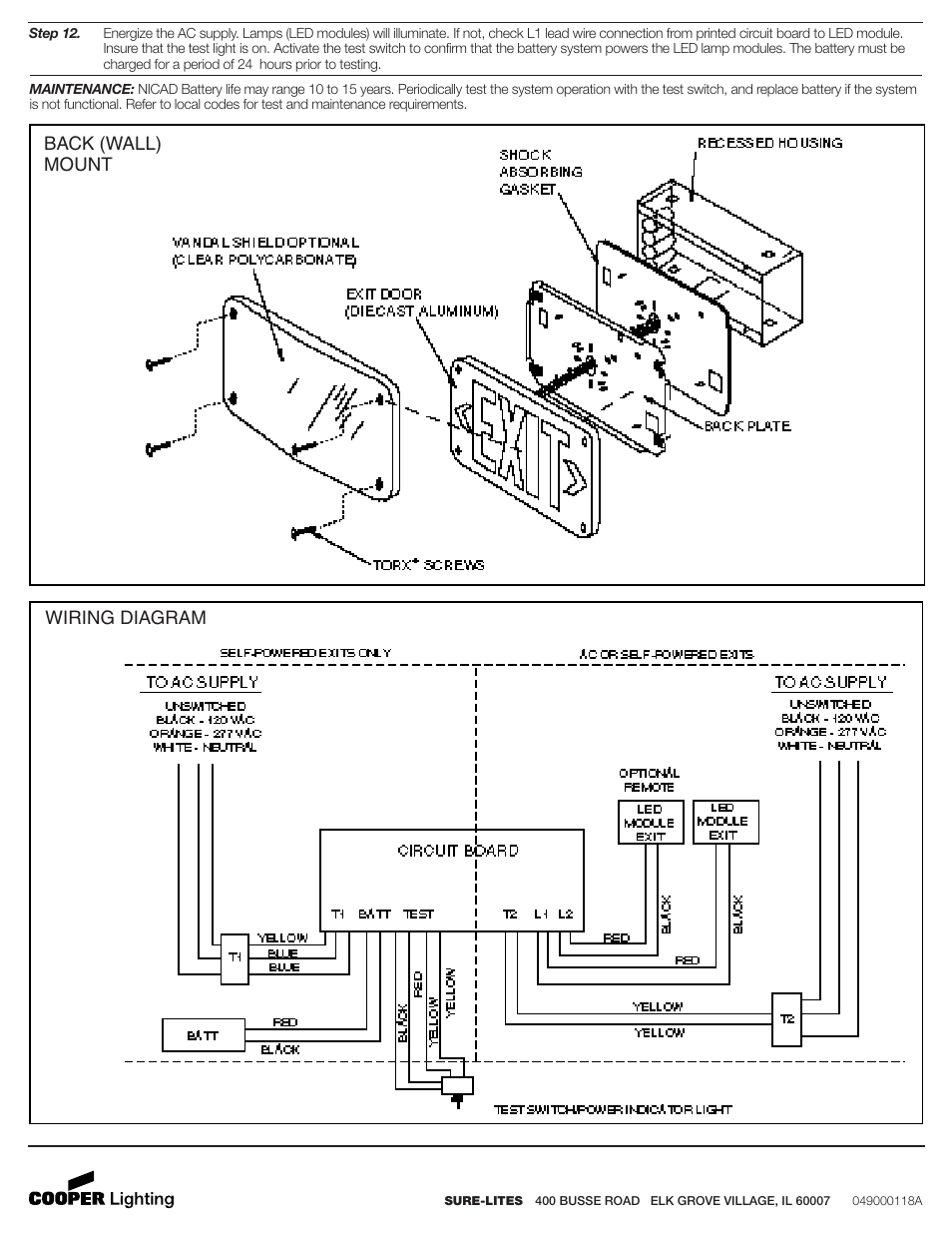 Cooper Lighting Thin Profile High-Abuse Exit Series VRX Series User Manual | Page 2 / 2