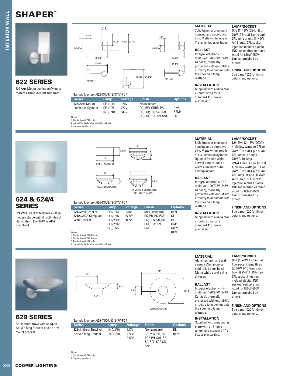 Cooper Lighting 629 User Manual | 1 page