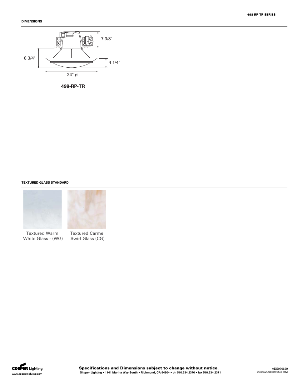 Cooper Lighting 498-RP-TR SERIES User Manual | Page 2 / 2