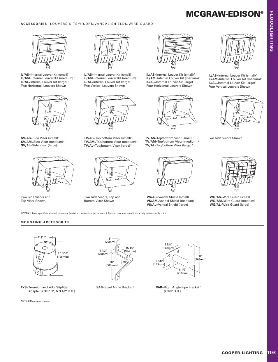 Mcgraw-edison, Floodlighting | Cooper Lighting MCGRAW-EDISON 1192 User Manual | Page 2 / 2