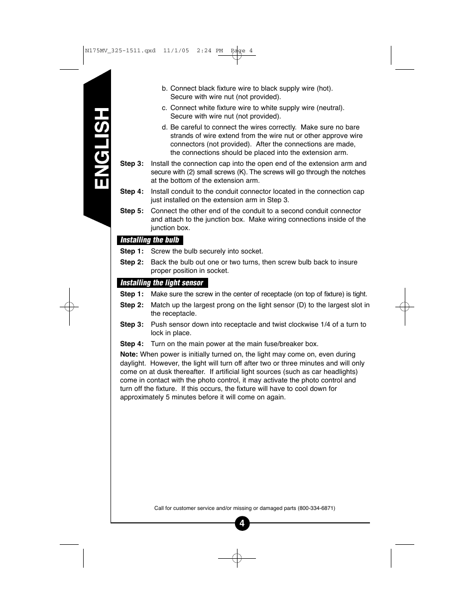 Cooper Lighting N175MV User Manual | Page 4 / 11