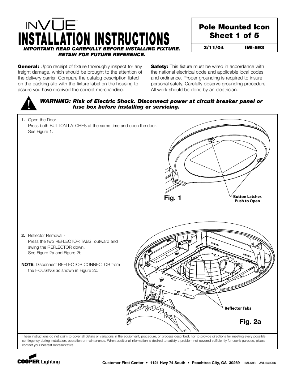 Cooper Lighting Pole Mount Icon User Manual | 5 pages