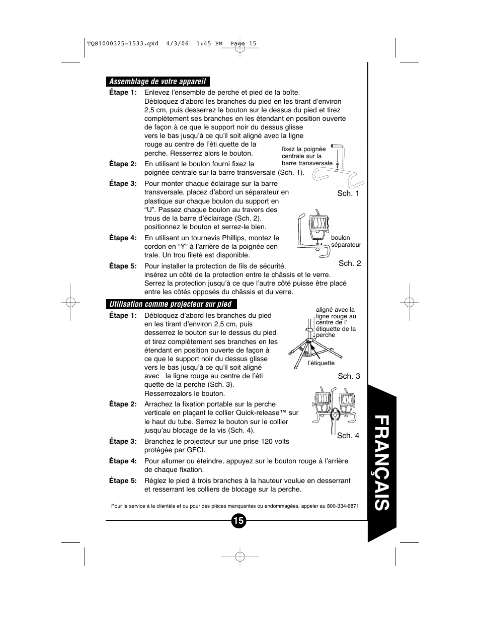 Français | Cooper Lighting TQS1000 User Manual | Page 15 / 18