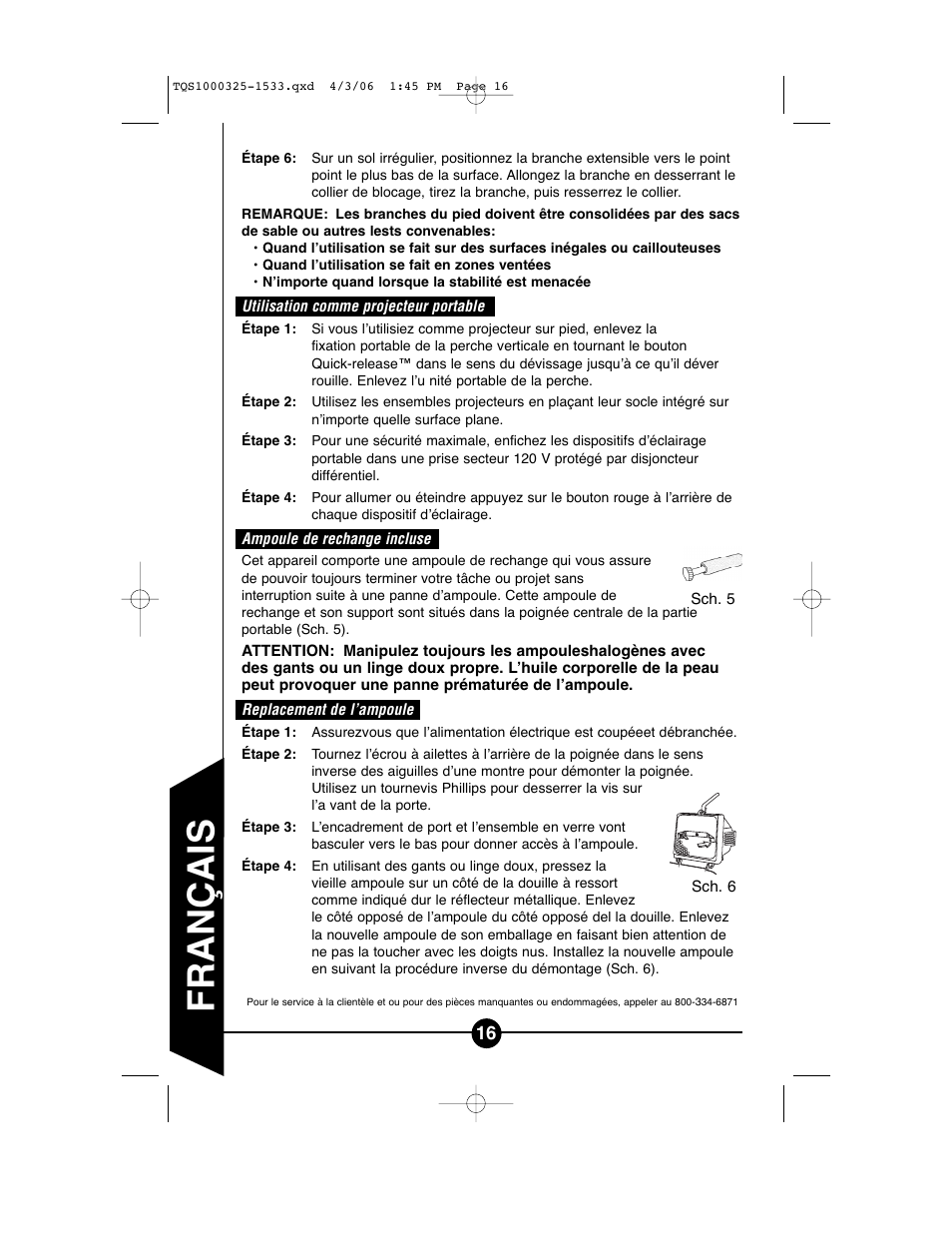 Français | Cooper Lighting TQS1000 User Manual | Page 16 / 18