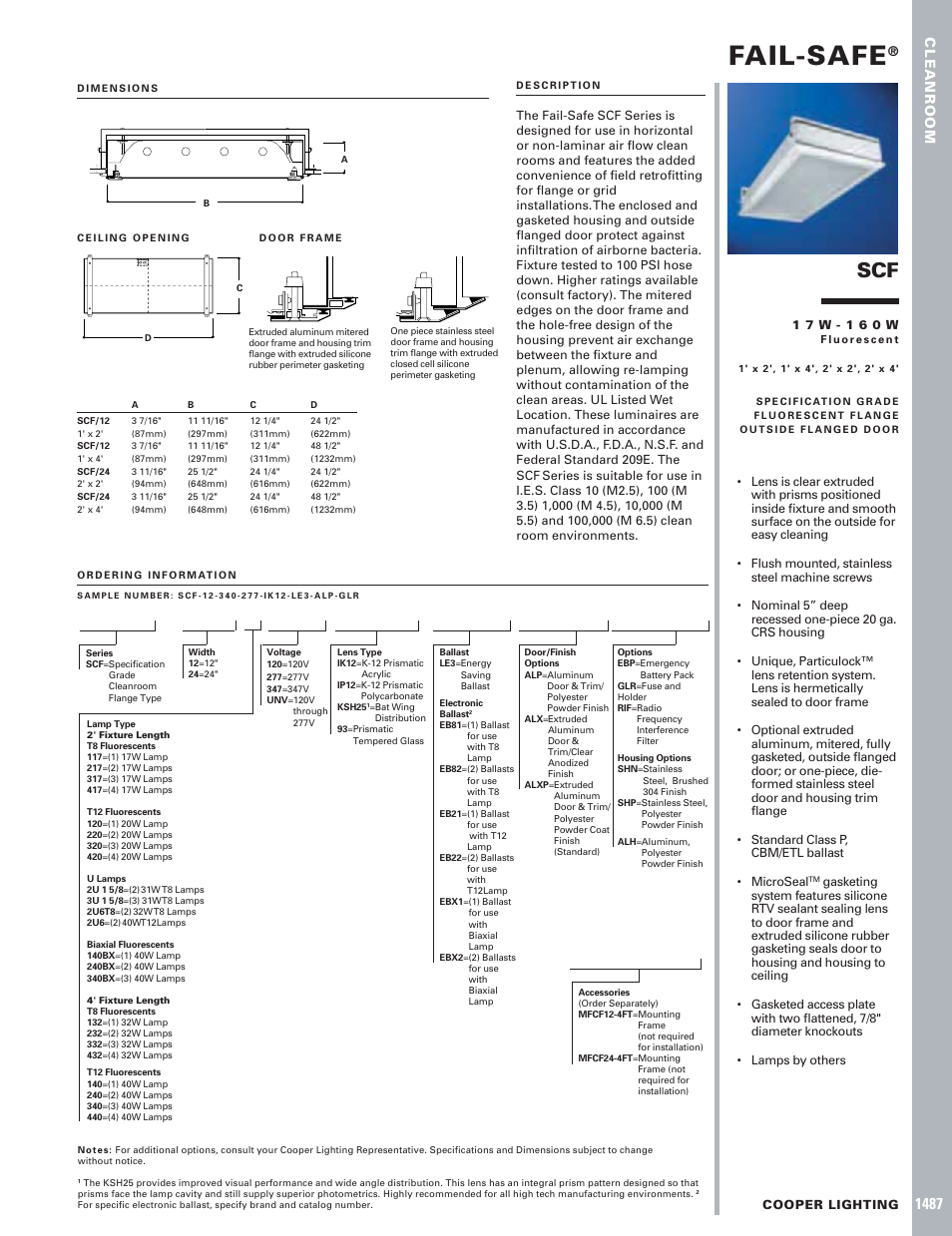 Cooper Lighting 1487 User Manual | 1 page