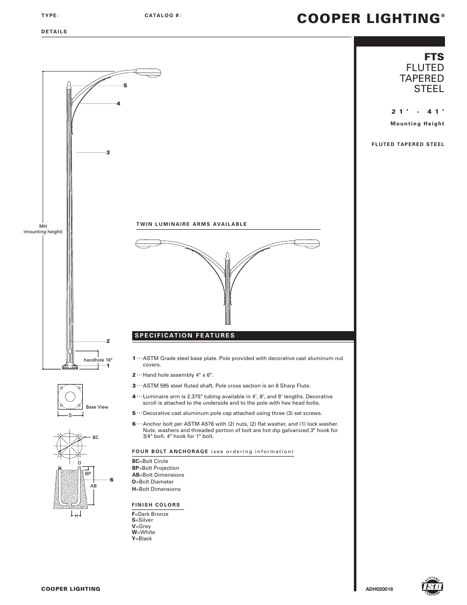 Cooper Lighting ADH020018 User Manual | 2 pages