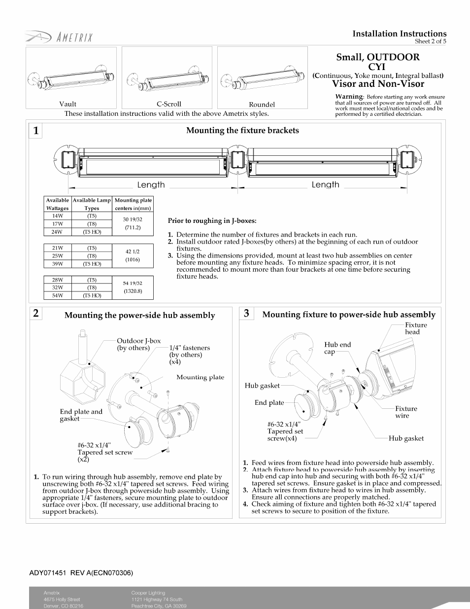 Cooper Lighting Ametrix ADY071451 User Manual | Page 2 / 5