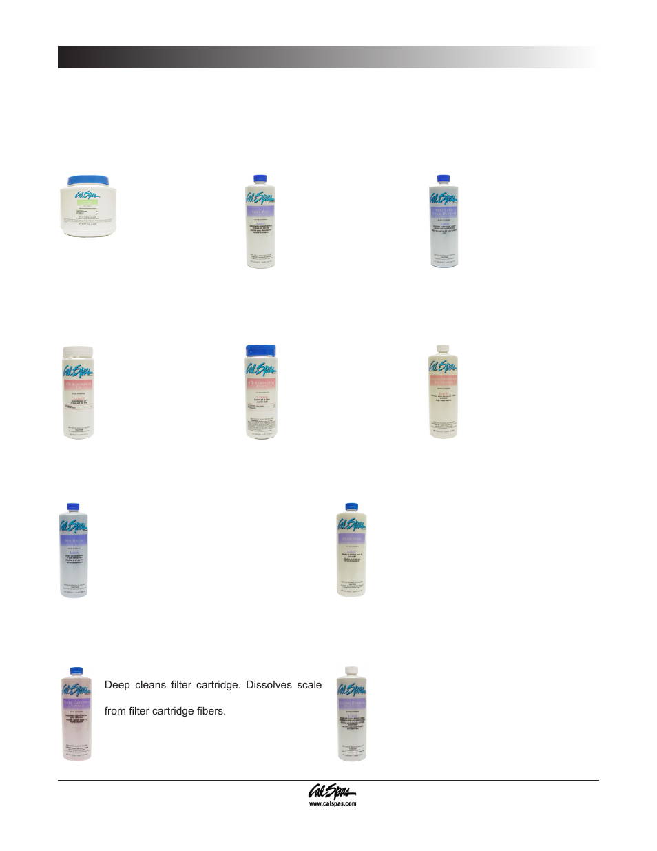 Chemical descriptions, Water quality maintenance | Cal Spas 6300 User Manual | Page 24 / 52