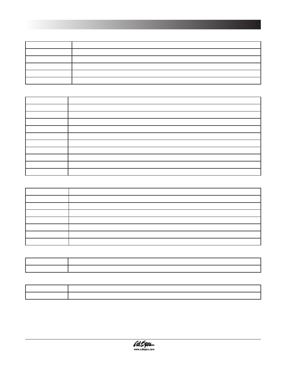 Appendix | Cal Spas 6300 User Manual | Page 41 / 52