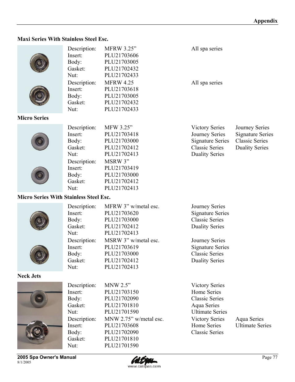 Cal Spas LTR20051000 User Manual | Page 81 / 120