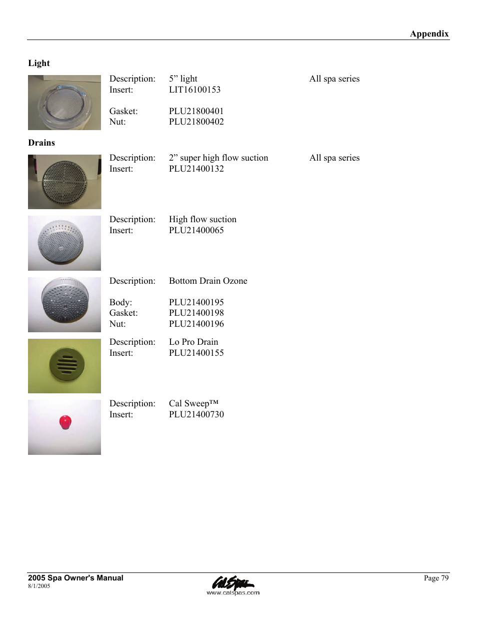 Cal Spas LTR20051000 User Manual | Page 83 / 120