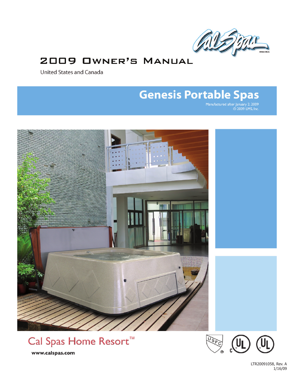 Cal Spas Genesis Portable Spa User Manual | 28 pages