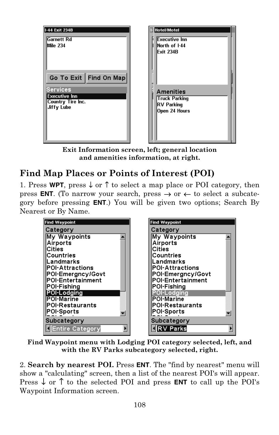 Find map places or points of interest (poi) | Eagle Electronics 502C User Manual | Page 114 / 136