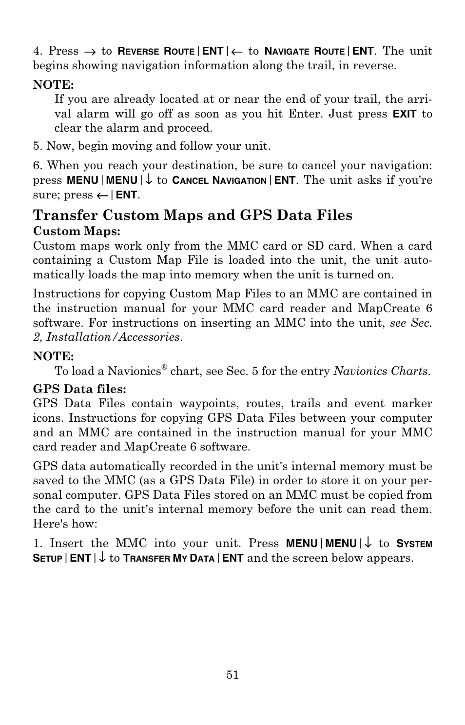 Transfer custom maps and gps data files | Eagle Electronics 502C User Manual | Page 57 / 136