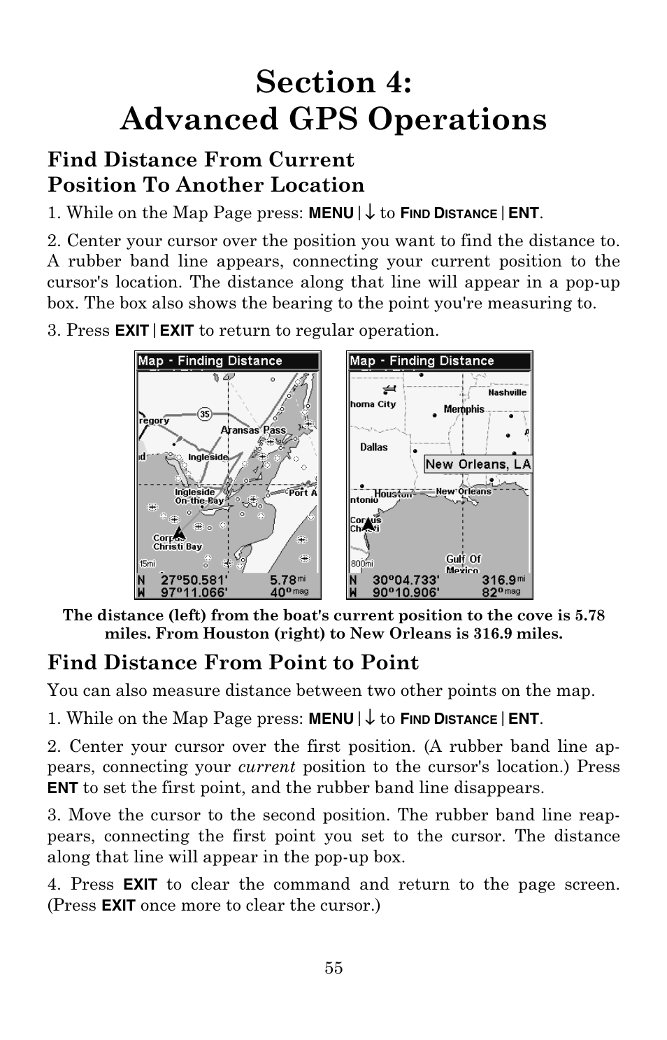 Find distance from point to point | Eagle Electronics 502C User Manual | Page 61 / 136