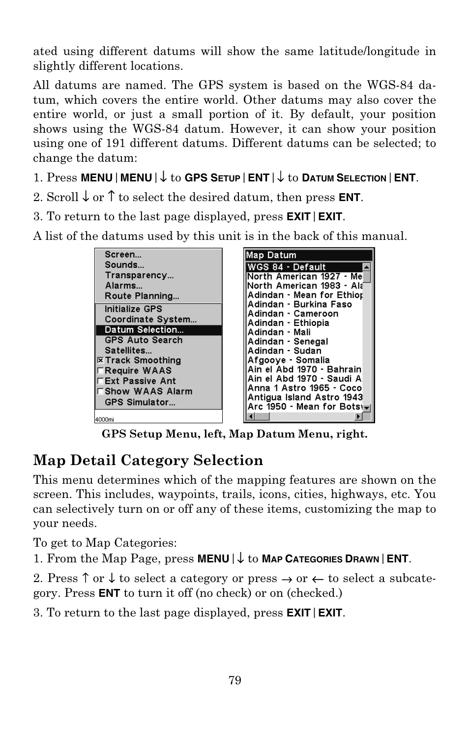 Map detail category selection | Eagle Electronics 502C User Manual | Page 85 / 136