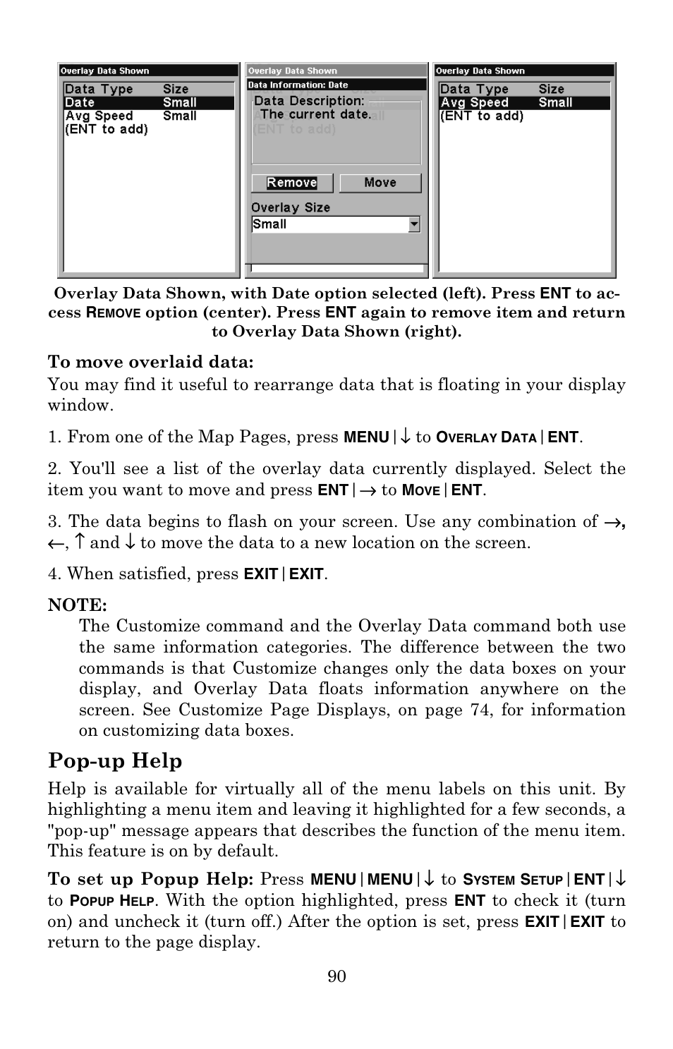 Pop-up help | Eagle Electronics 502C User Manual | Page 96 / 136