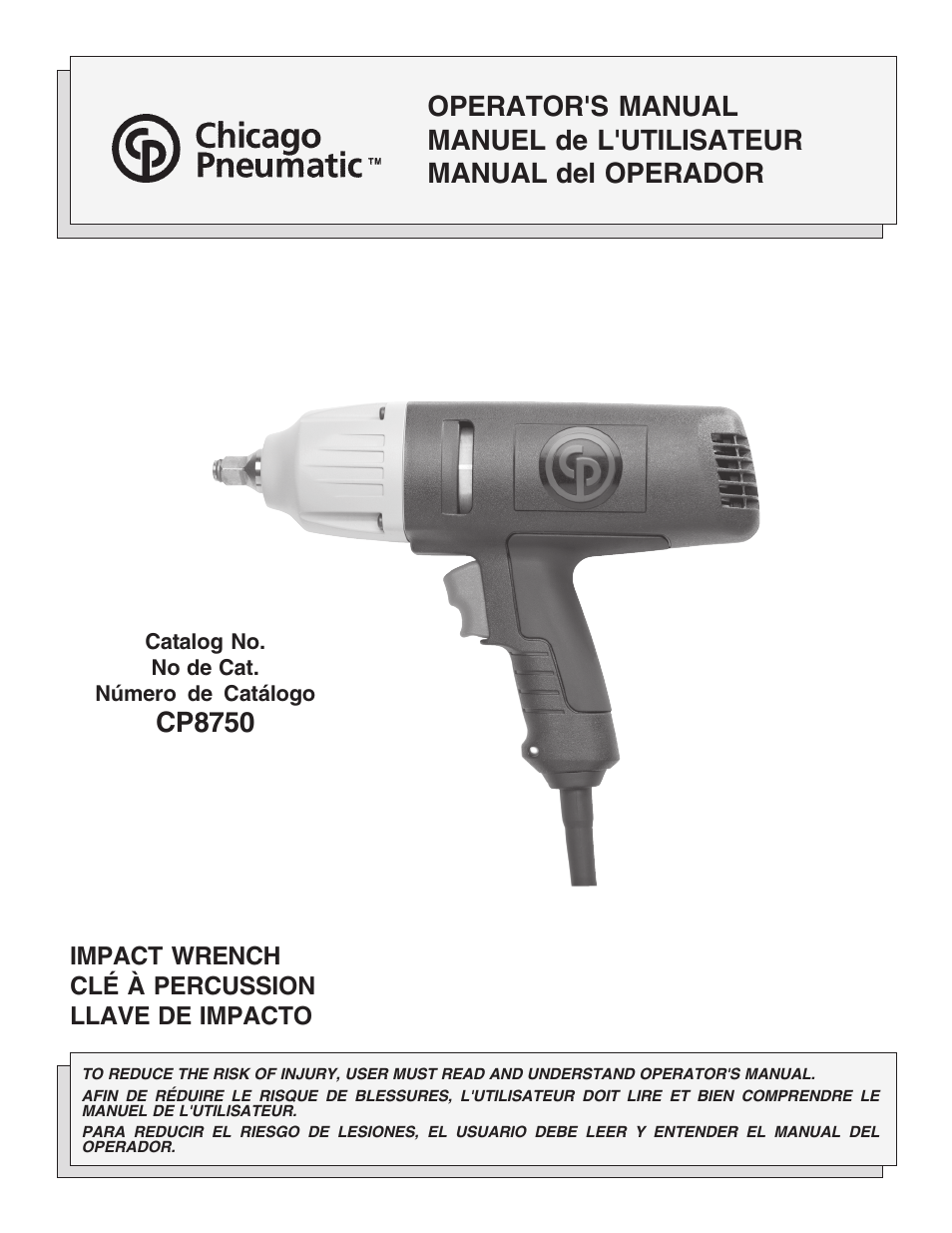 Chicago Pneumatic CP8750 User Manual | 20 pages