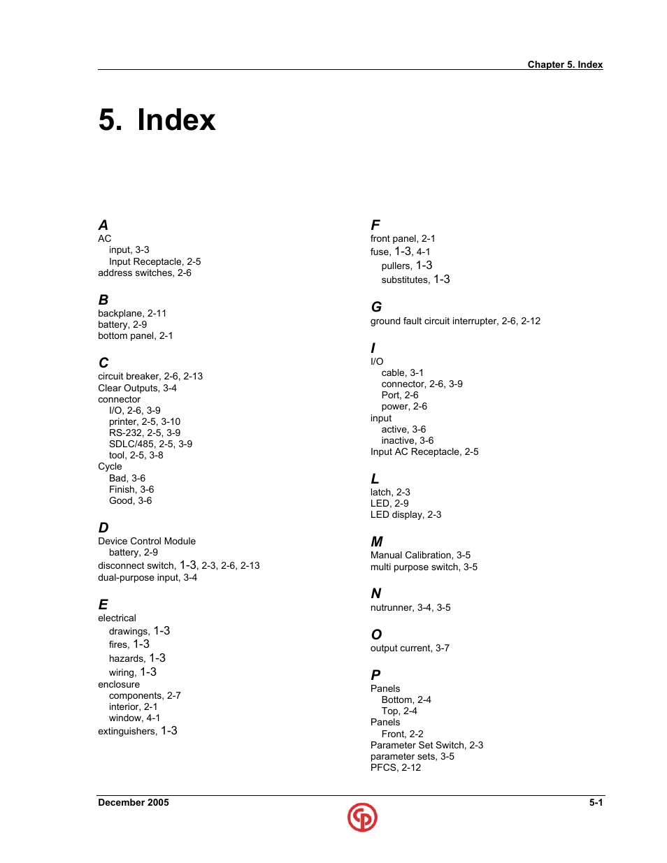 Index | Chicago Pneumatic CS7000 User Manual | Page 43 / 46
