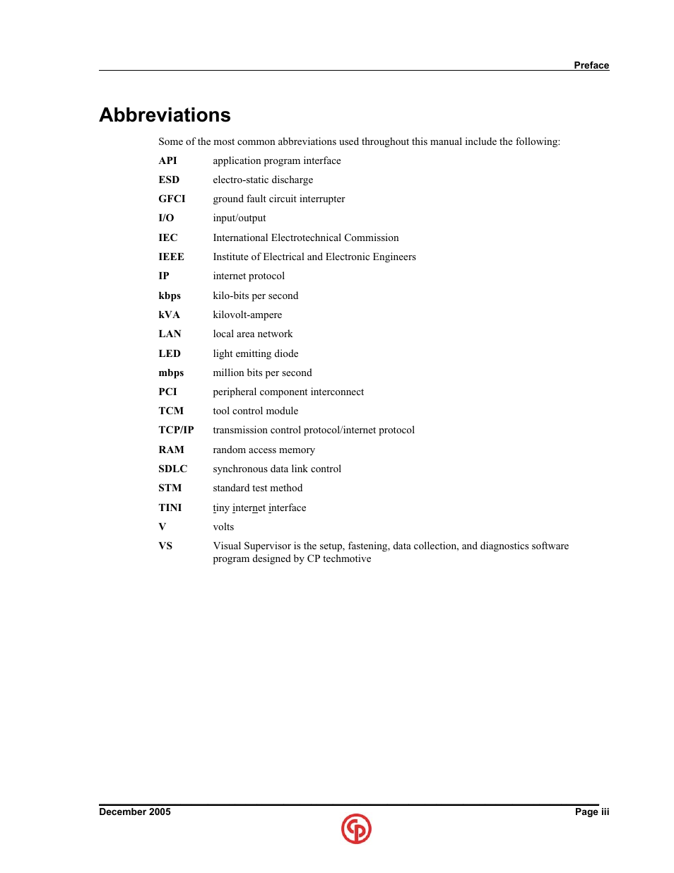 Abbreviations | Chicago Pneumatic CS7000 User Manual | Page 7 / 46