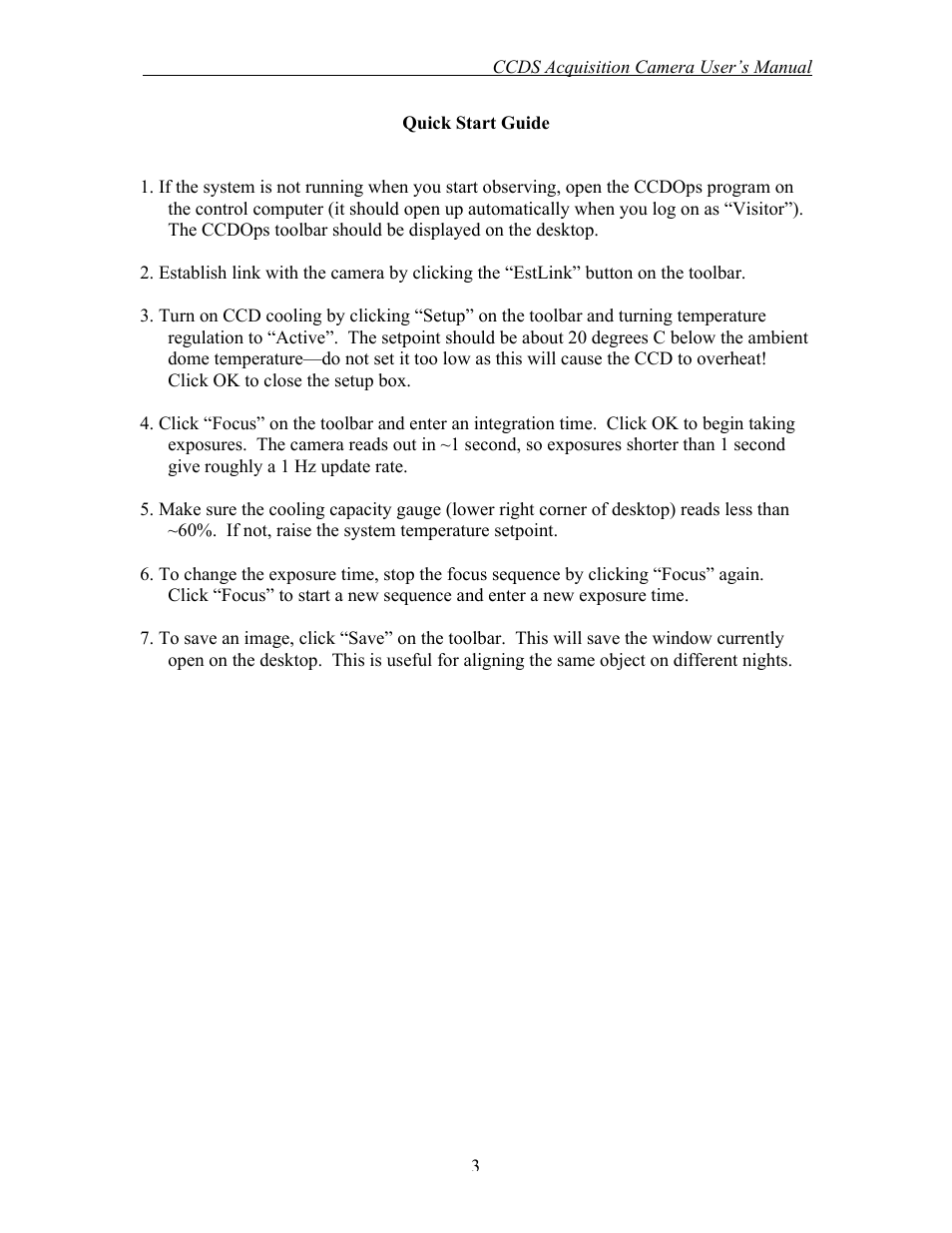 Curtis Computer Acquisition Camera CCDS User Manual | Page 3 / 14