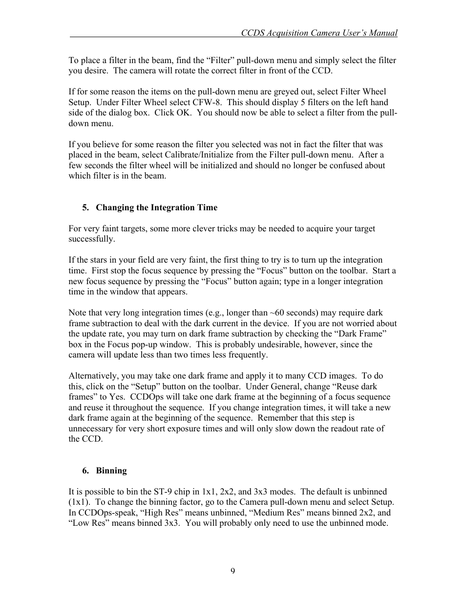 Curtis Computer Acquisition Camera CCDS User Manual | Page 9 / 14